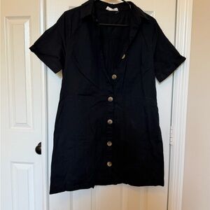 Zenana Outfitters Black Collared Dress